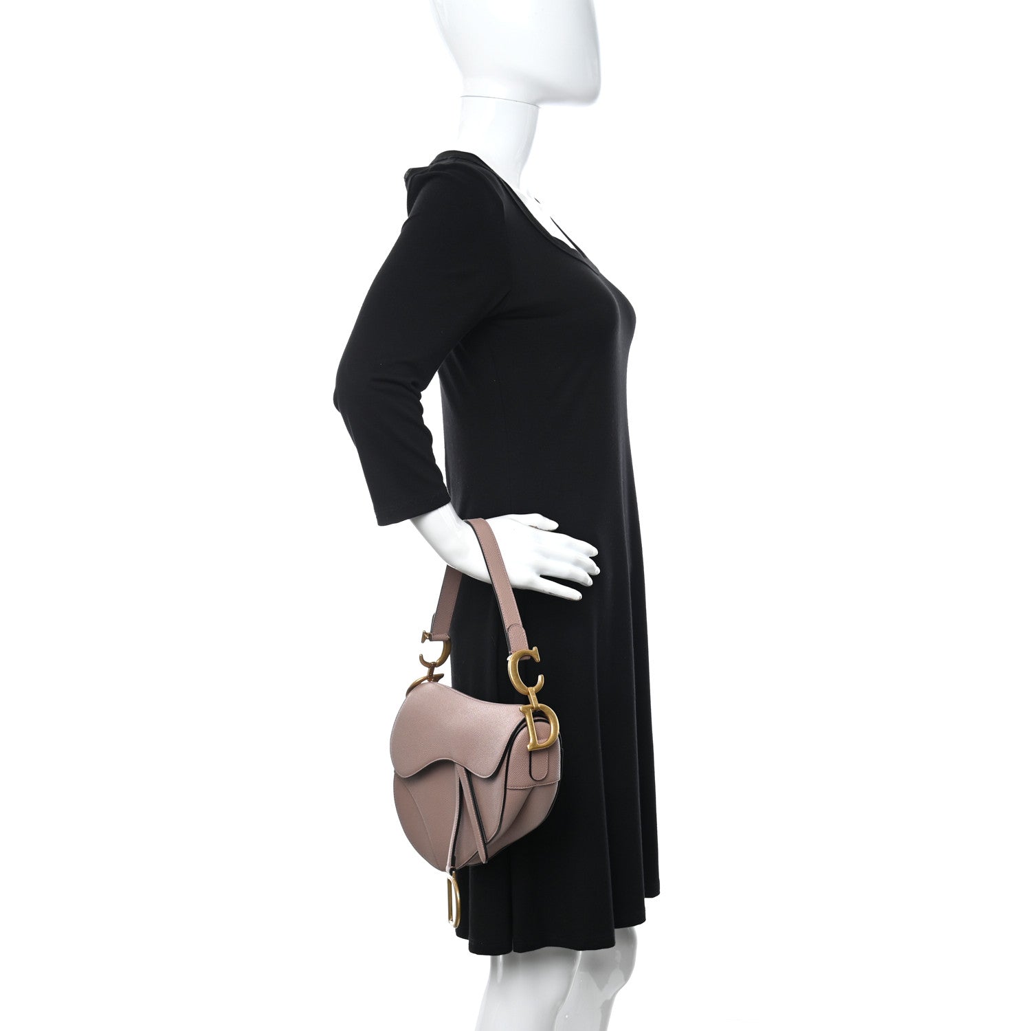 Christian Dior Grained Calfskin Saddle Bag Pink 2 of 10