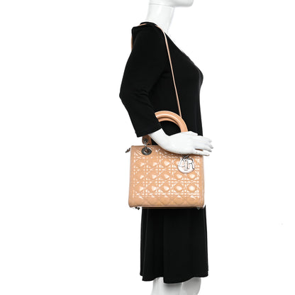 Christian Dior Patent Cannage Medium Lady Dior Beige 2 of 15