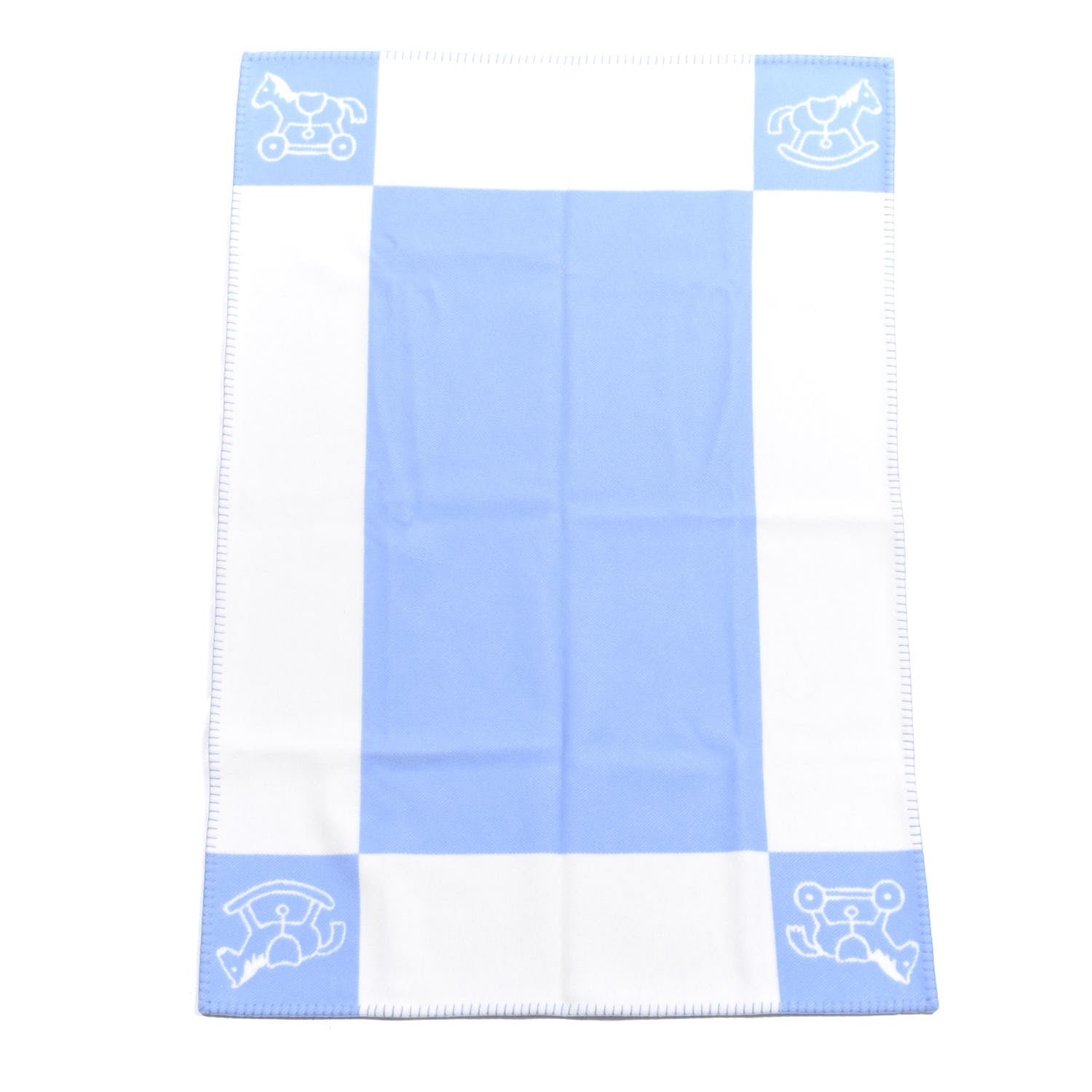 Hermes Wool Cashmere Adada Avalon Baby Blanket Blue Glacier 1 of 3