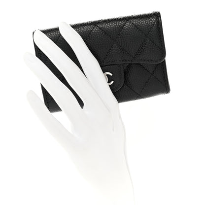 Chanel Caviar Quilted Flap Card Holder Wallet Black 2 of 10