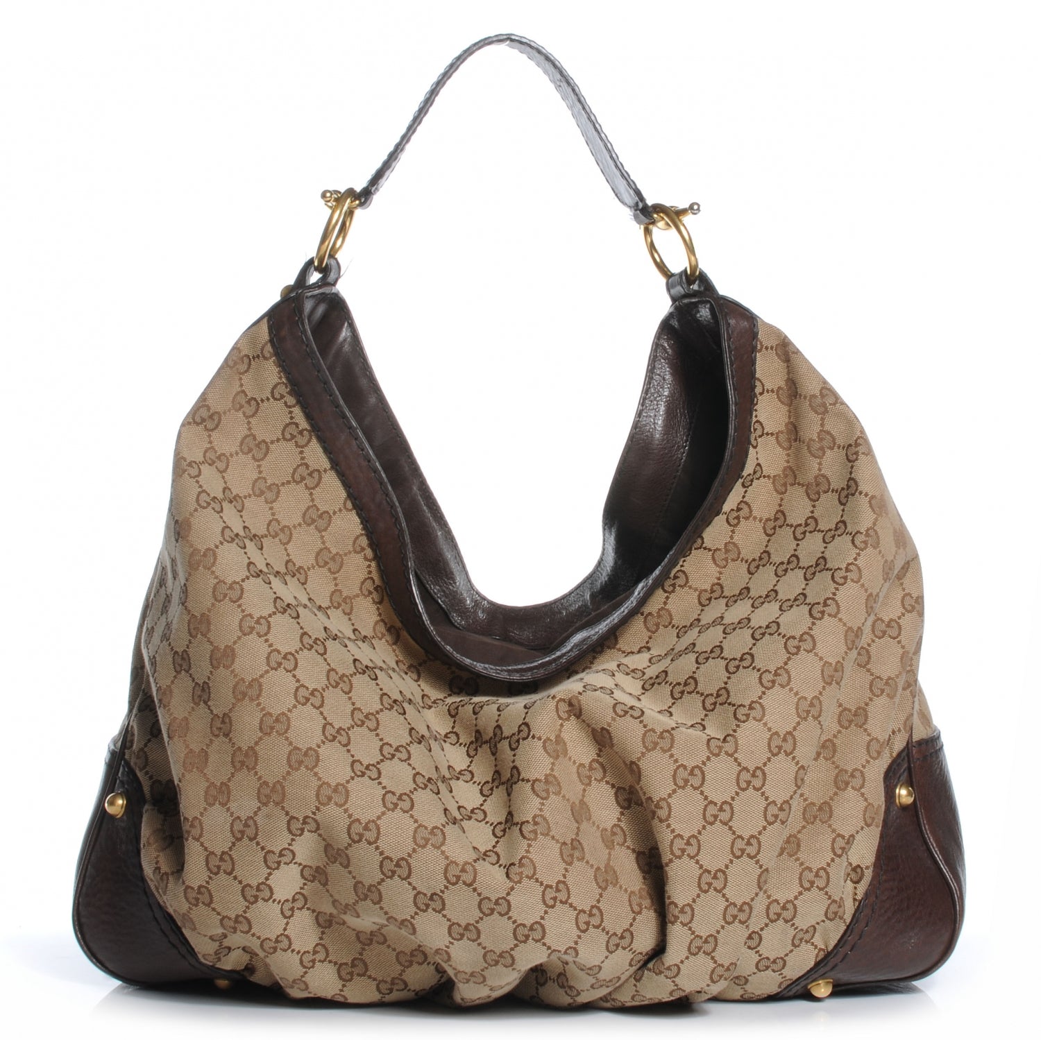 Gucci Monogram Large Jockey Hobo Ebony 1 of 8