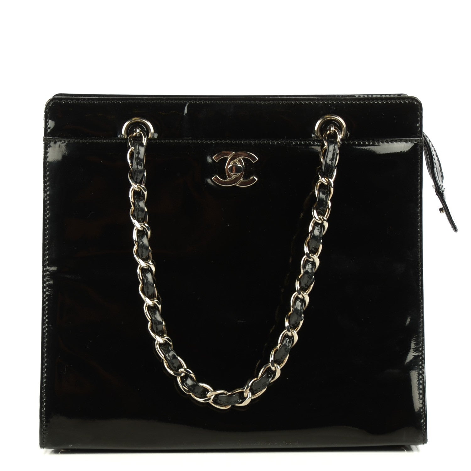 Chanel Patent Shoulder Bag Black 1 of 9