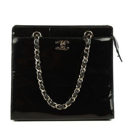 Chanel Patent Shoulder Bag Black 1 of 9