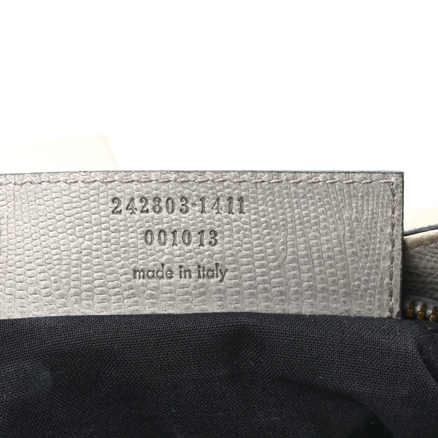 Agneau Lizard Embossed Classic Hardware Hip Gris Clair