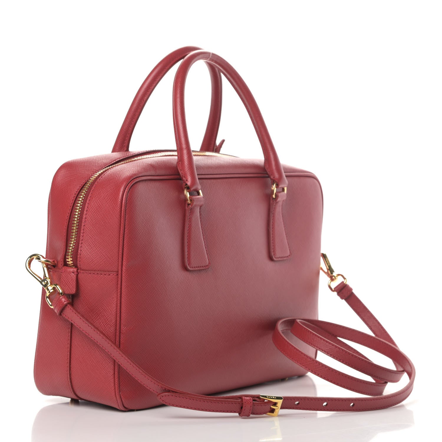 Prada Saffiano Lux Bowler Fuoco 2 of 5