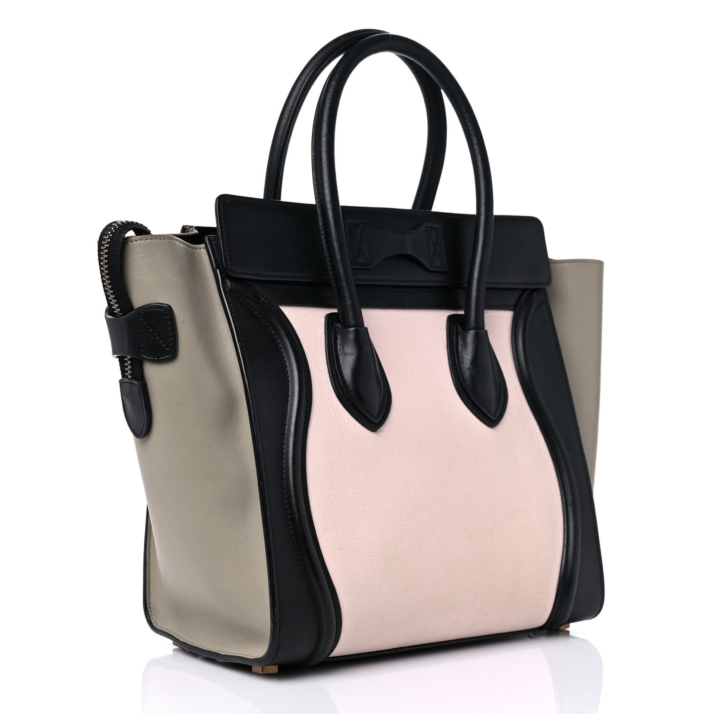 Goatskin Smooth Calfskin Micro Tri-Color Luggage Olive