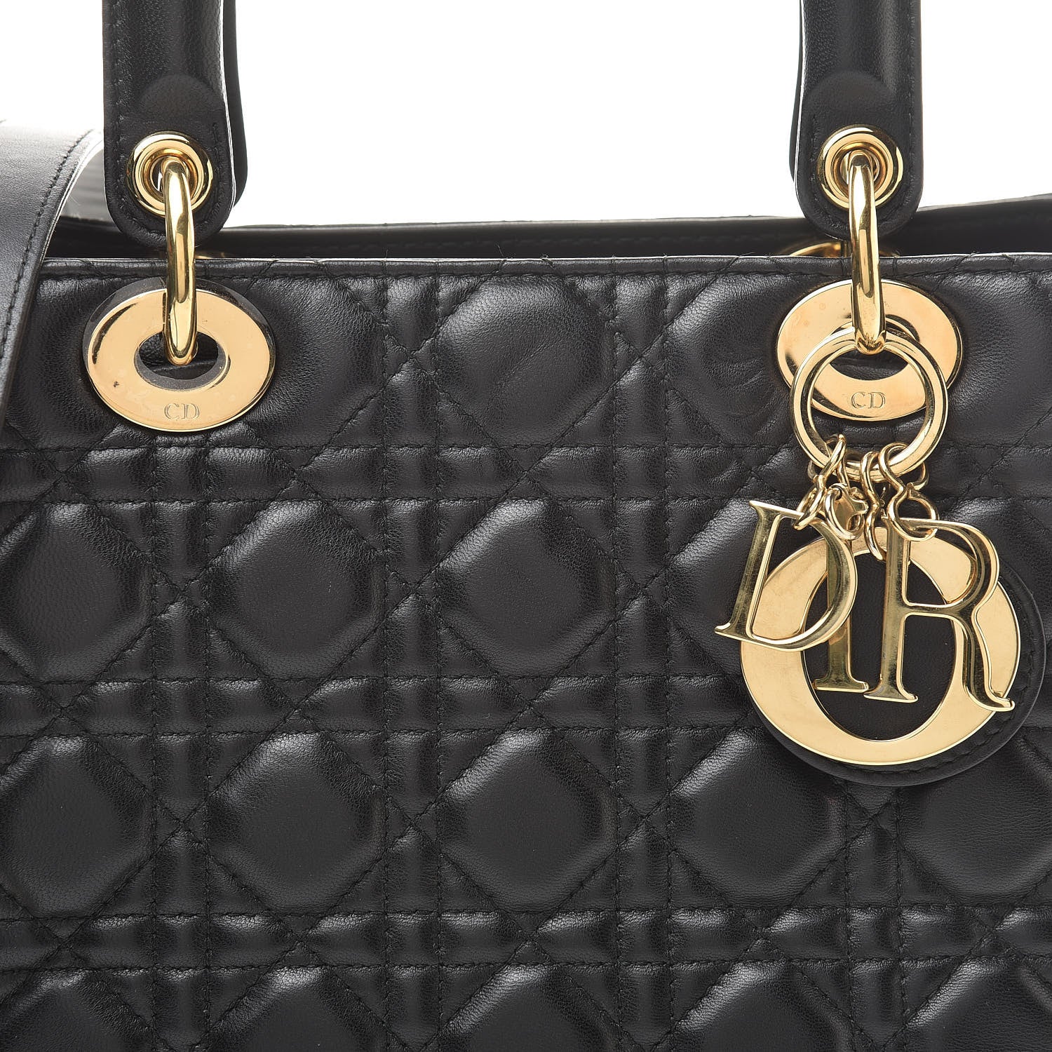 Christian Dior Lambskin Cannage Medium Lady Dior Black 8 of 11