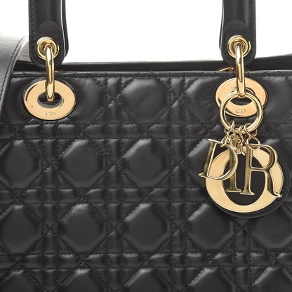 Christian Dior Lambskin Cannage Medium Lady Dior Black 8 of 11