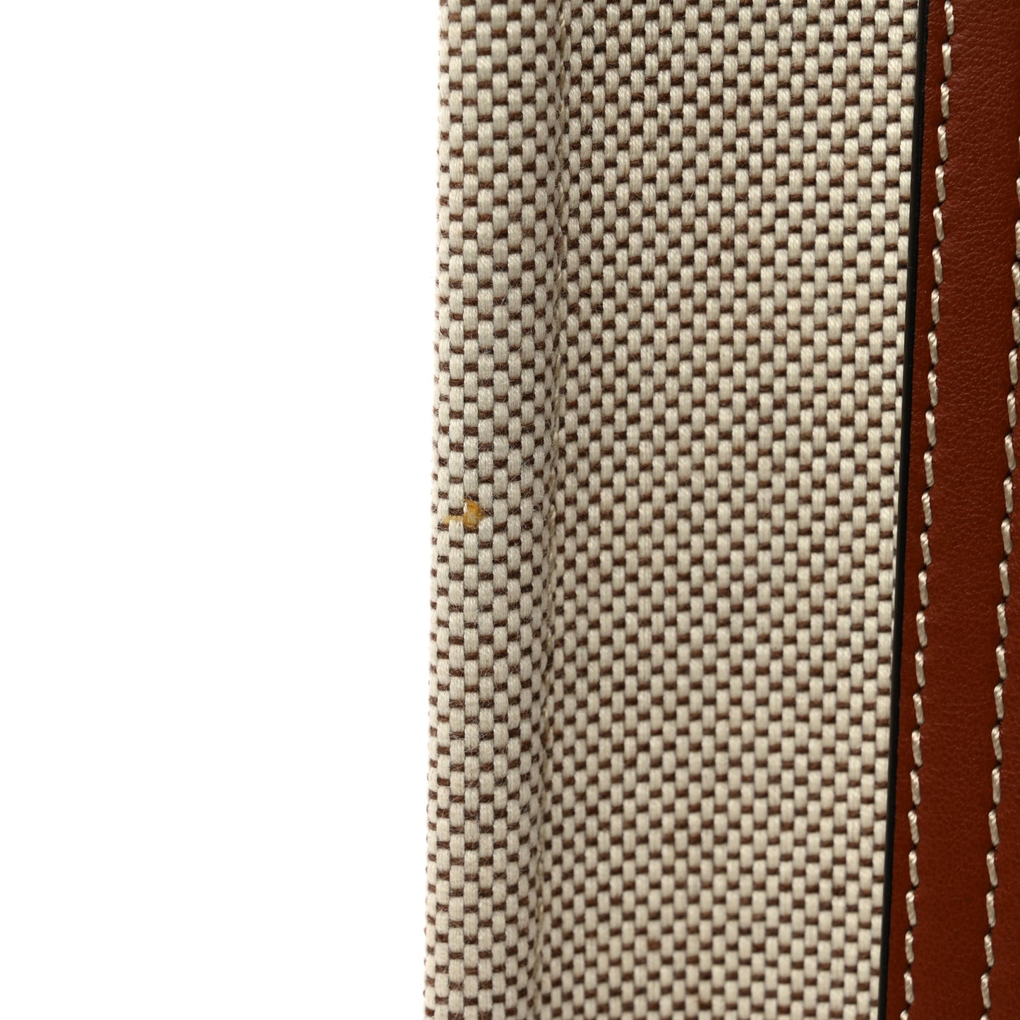 Cotton Calfskin Small Woody Ribbon Tote White Brown
