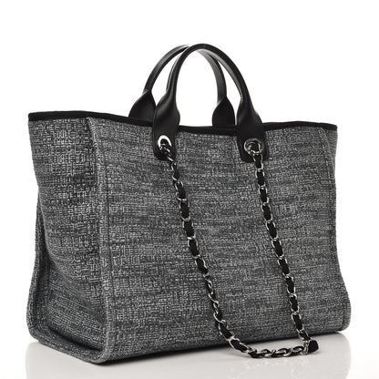 Chanel Canvas Large Deauville Tote Charcoal 4 of 8