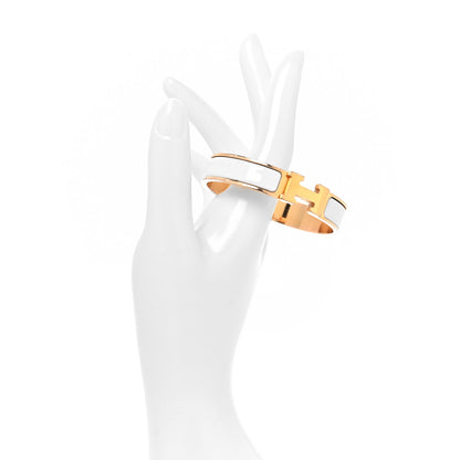 Hermes Enamel Narrow Clic Clac H Bracelet PM White 2 of 4