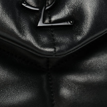 Saint Laurent Lambskin Quilted Monogram Monochrome Small Loulou Puffer Chain Satchel Black 11 of 11