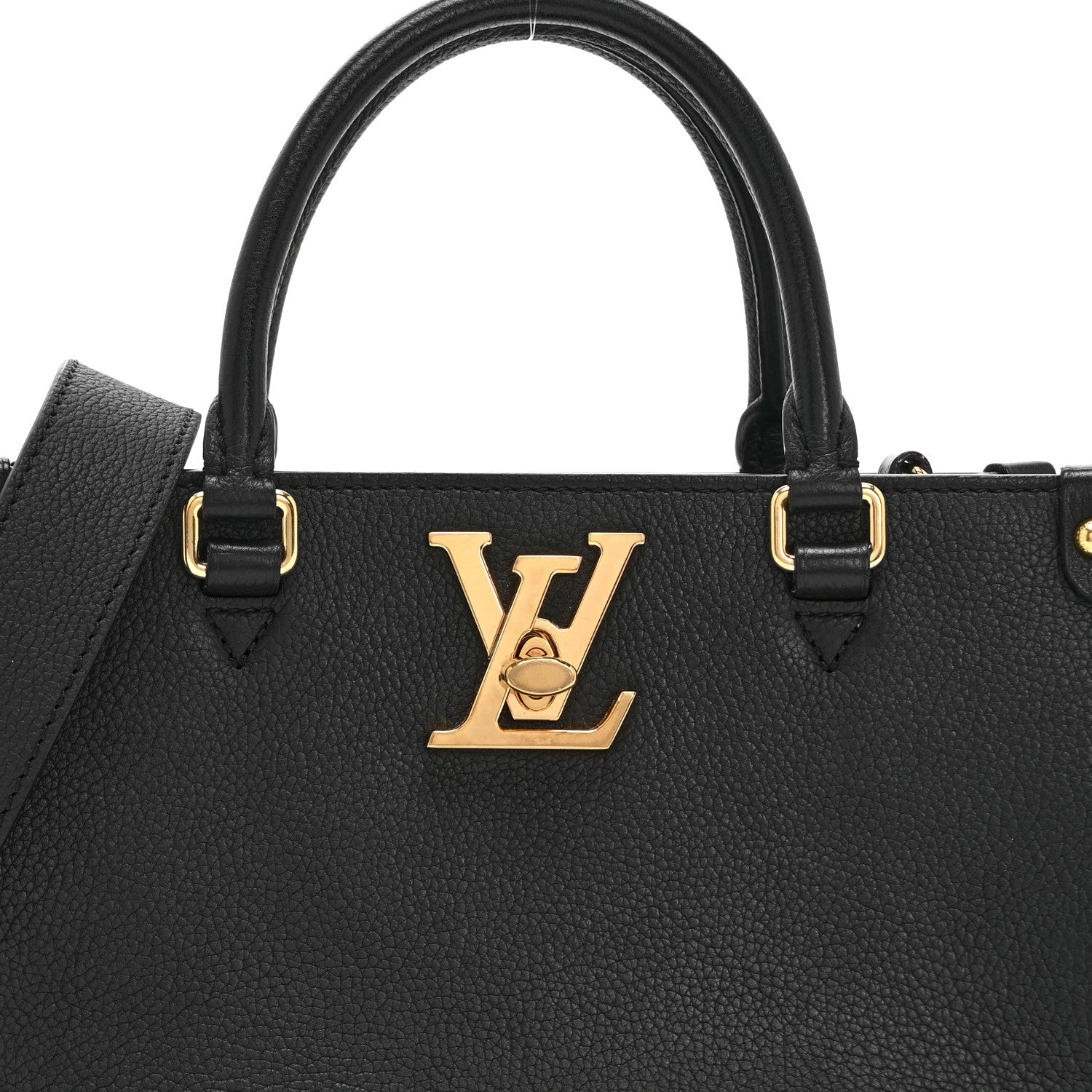 Louis Vuitton Calfskin Lock & Go Tote Black 7 of 9