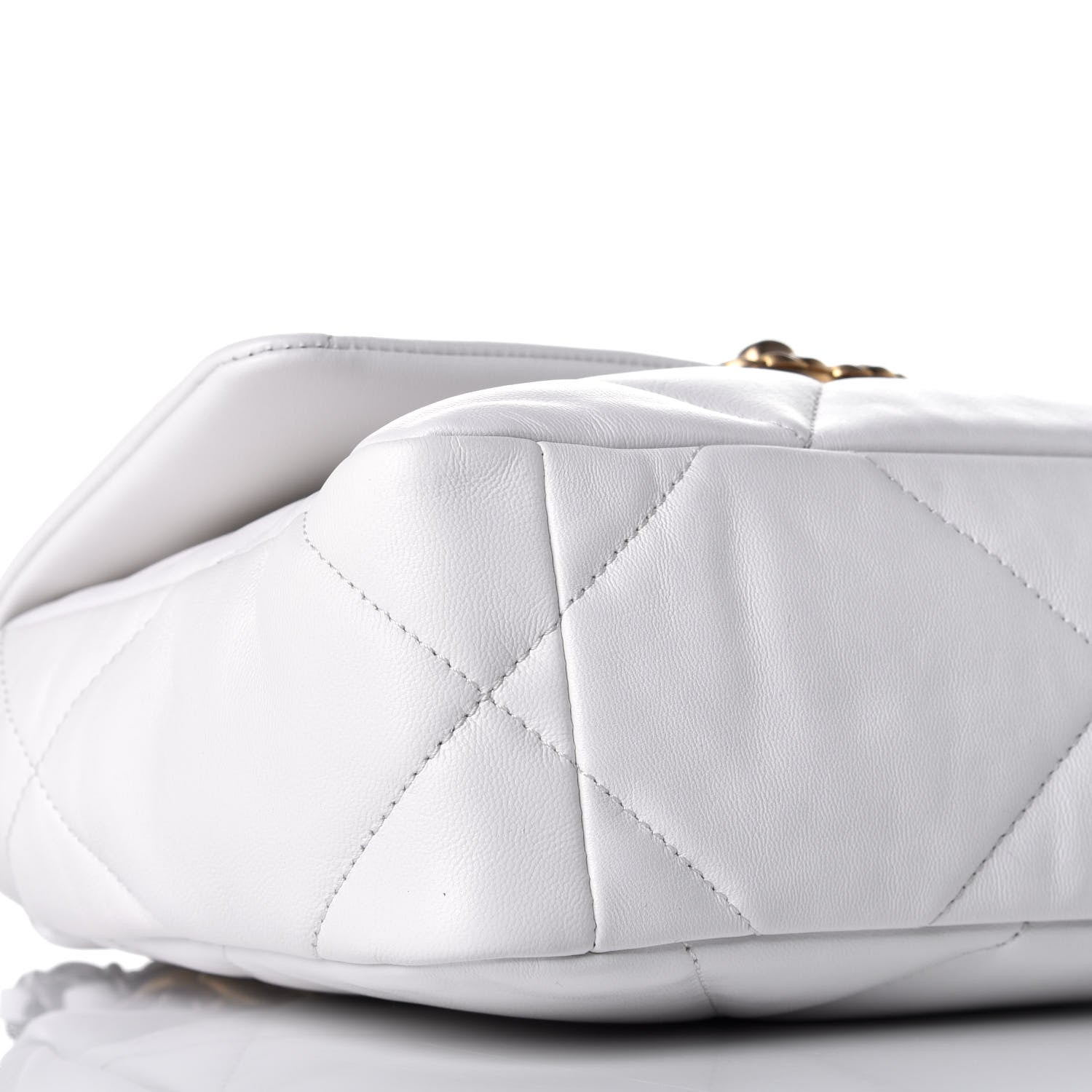 Chanel Goatskin Quilted Medium Chanel 19 Flap White 9 of 11