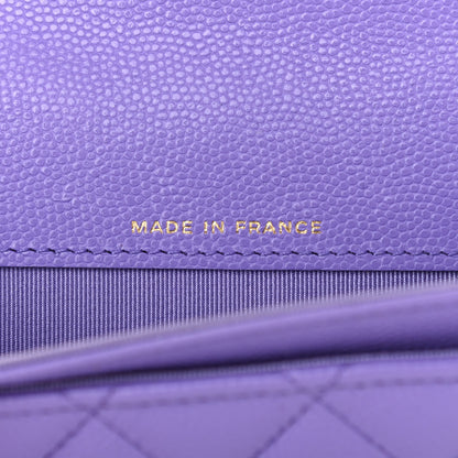 Chanel Caviar Quilted Flap Card Holder Wallet Purple 7 of 8