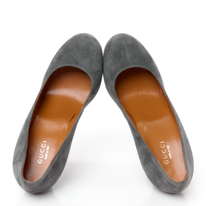 Gucci Kid Scamosciato Betty Pumps 37 Grey 2 of 8