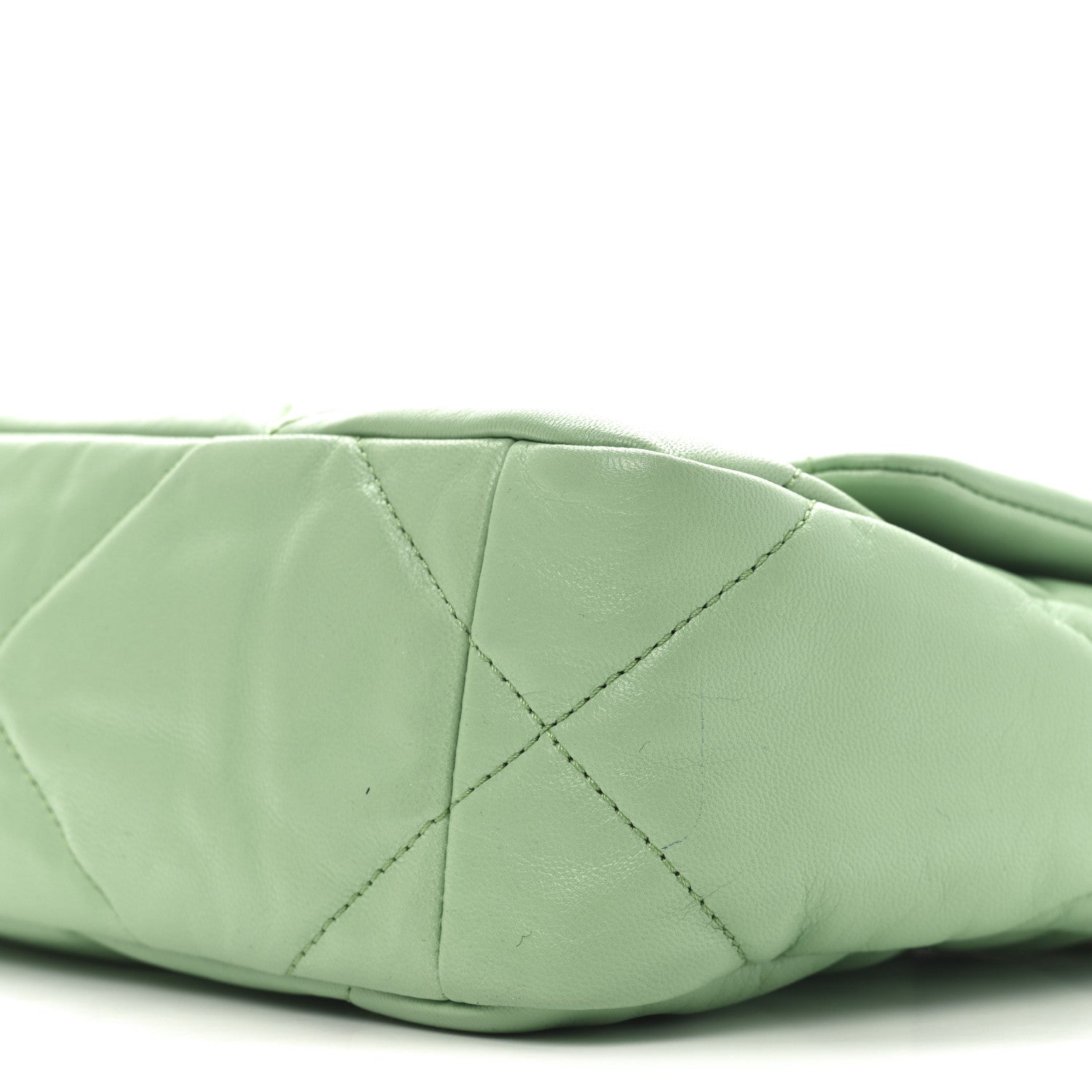 Chanel Goatskin Quilted Medium Chanel 19 Flap Light Green 1714177