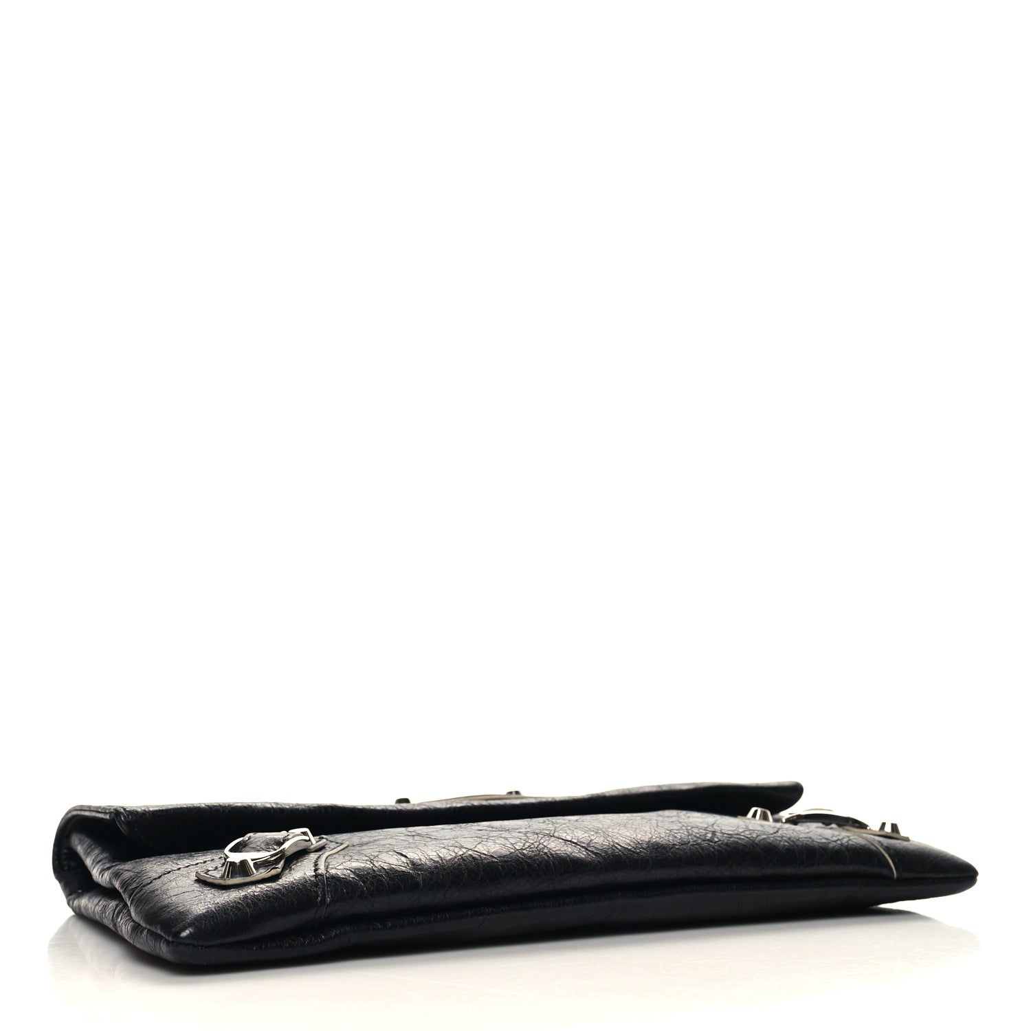 Balenciaga Agneau Silver Metallic Edge Hardware Envelope Clutch Black 5 of 12