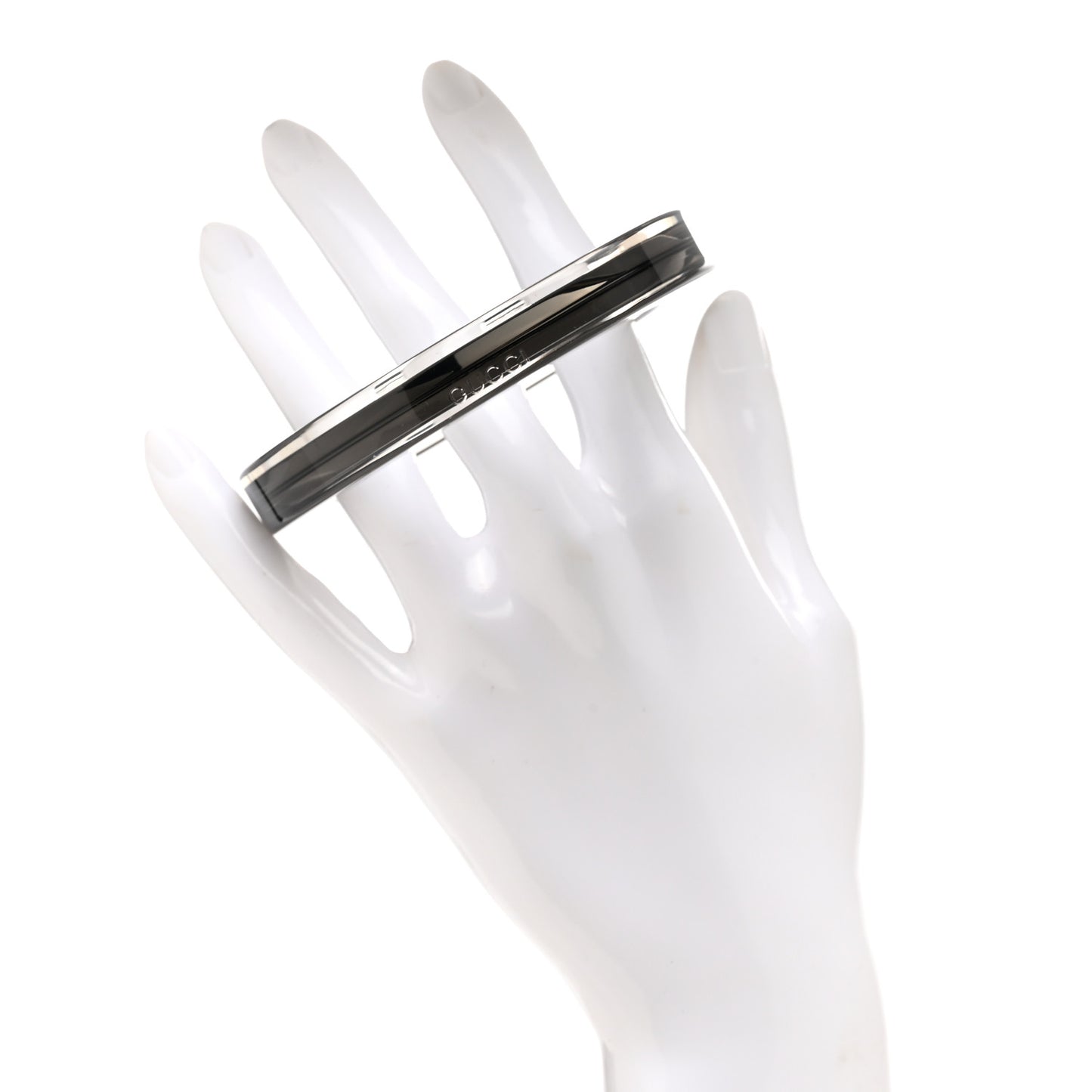 Plexiglass Transparent Bangle Bracelet Black