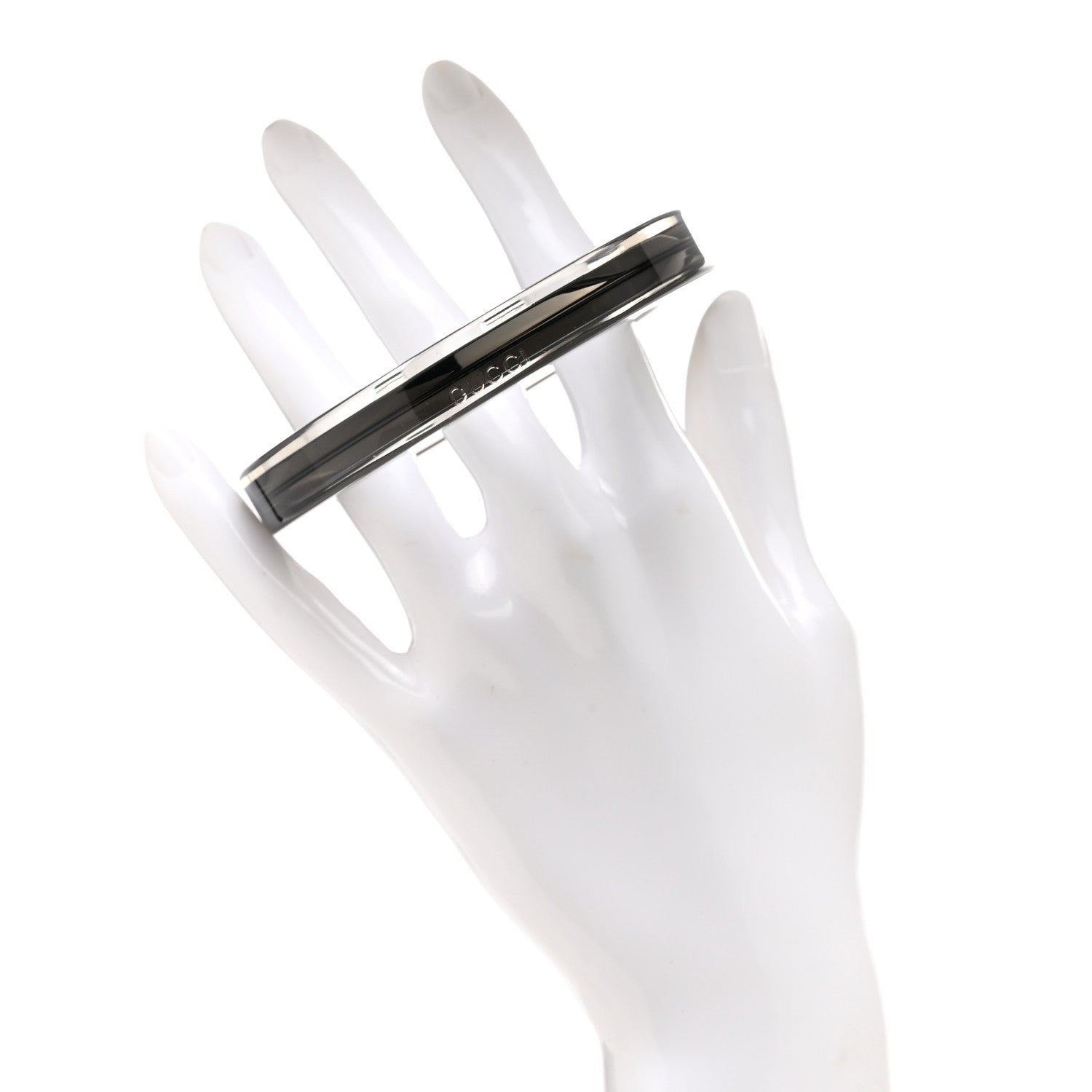 Gucci Plexiglass Transparent Bangle Bracelet Black 2 of 5