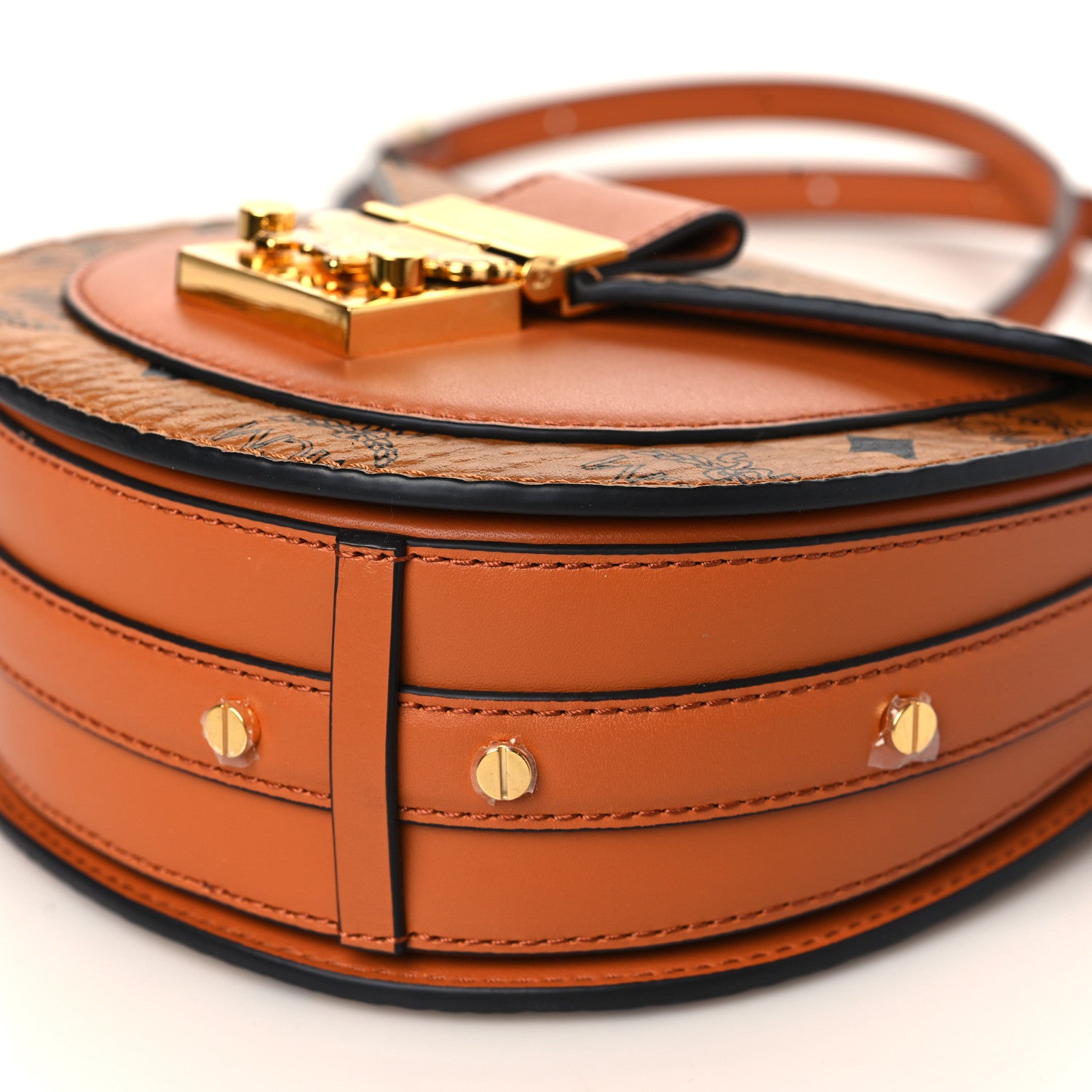 MCM Visetos Mini Tracy Shoulder Bag Cognac 9 of 9