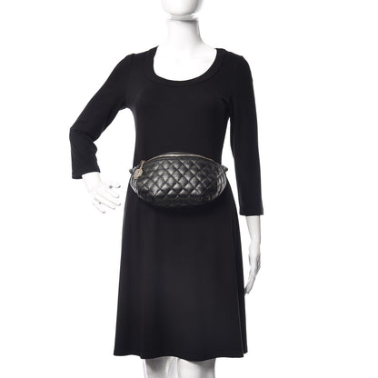 Chanel Calfskin Quilted Waist Bag Black Gold 2 of 10
