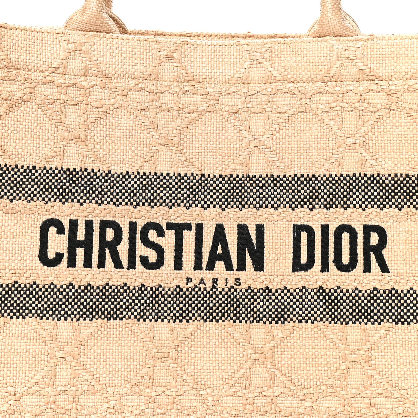 Raffia Cannage Medium Book Tote Natural