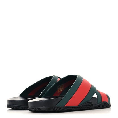 Gucci Rubber Web Womens Criss Cross Slide Sandals 42 Green Red 5 of 9
