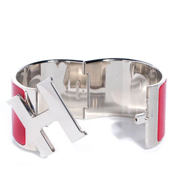 Enamel Clic Clac H Extra Wide Bracelet PM Red