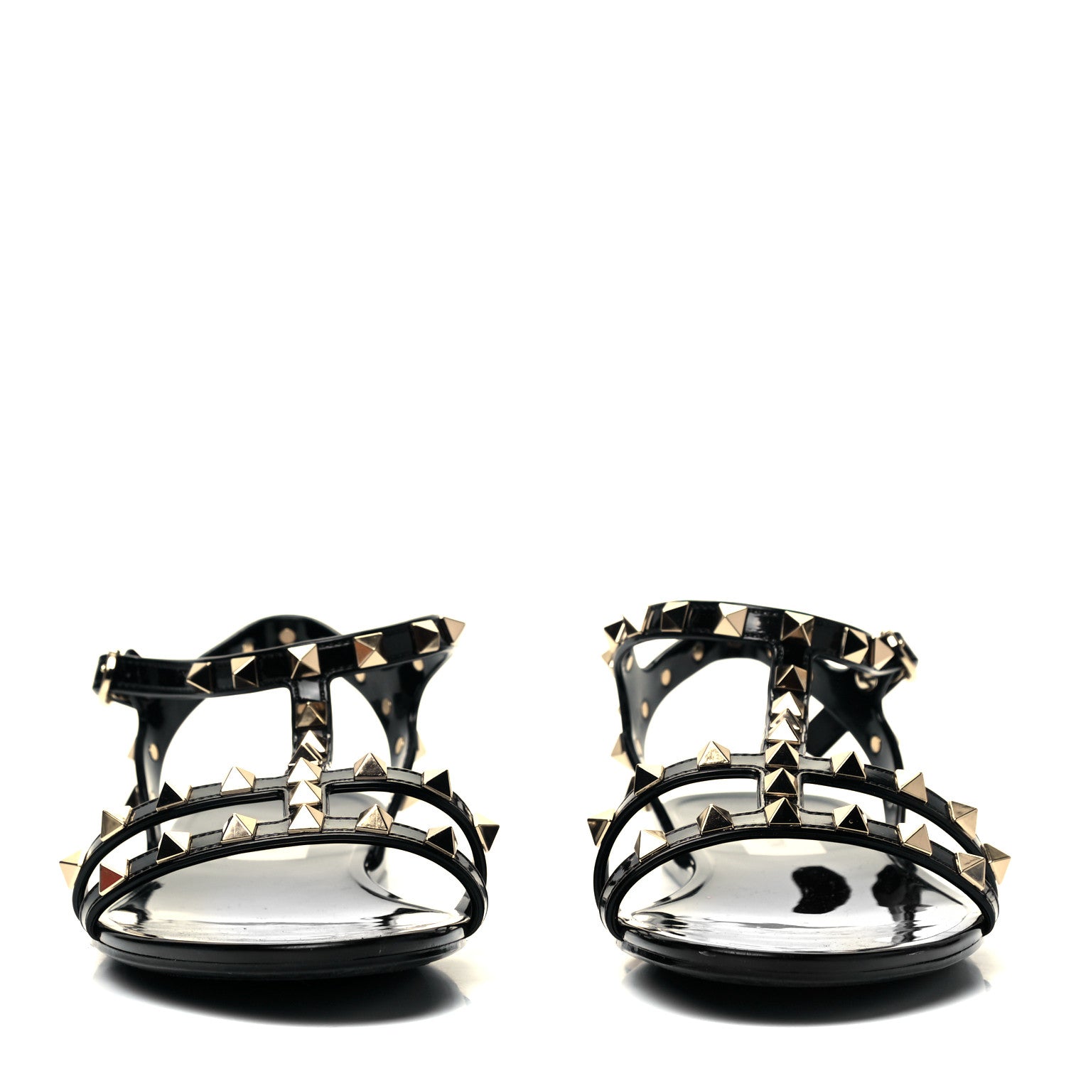 Valentino Garavani PVC Jelly Rockstud Caged Sandals 38 Black 2 of 7