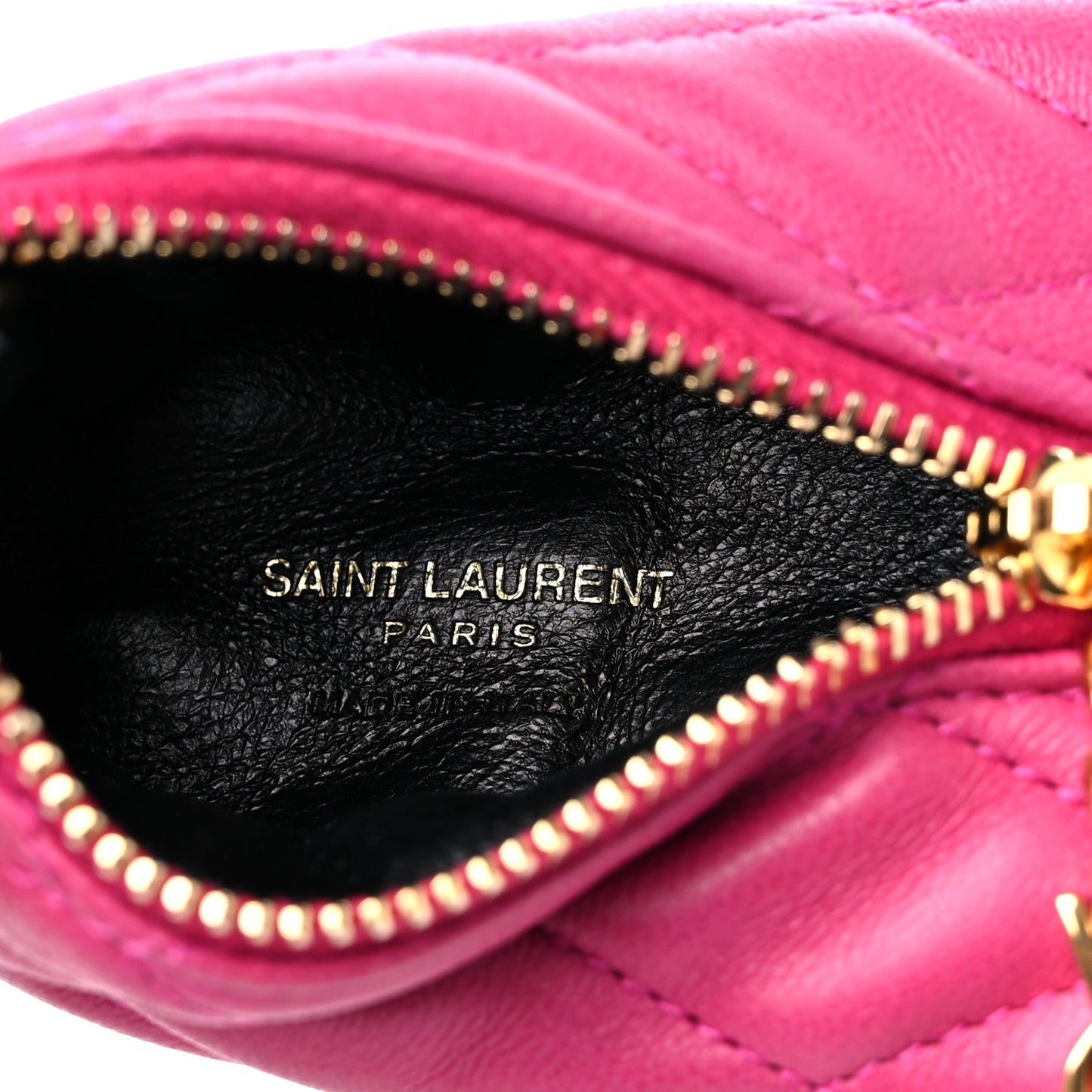 Lambskin Quilted Berlingo Bag Charm Fuchsia