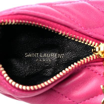 Saint Laurent Lambskin Quilted Berlingo Bag Charm Fuchsia 6 of 7