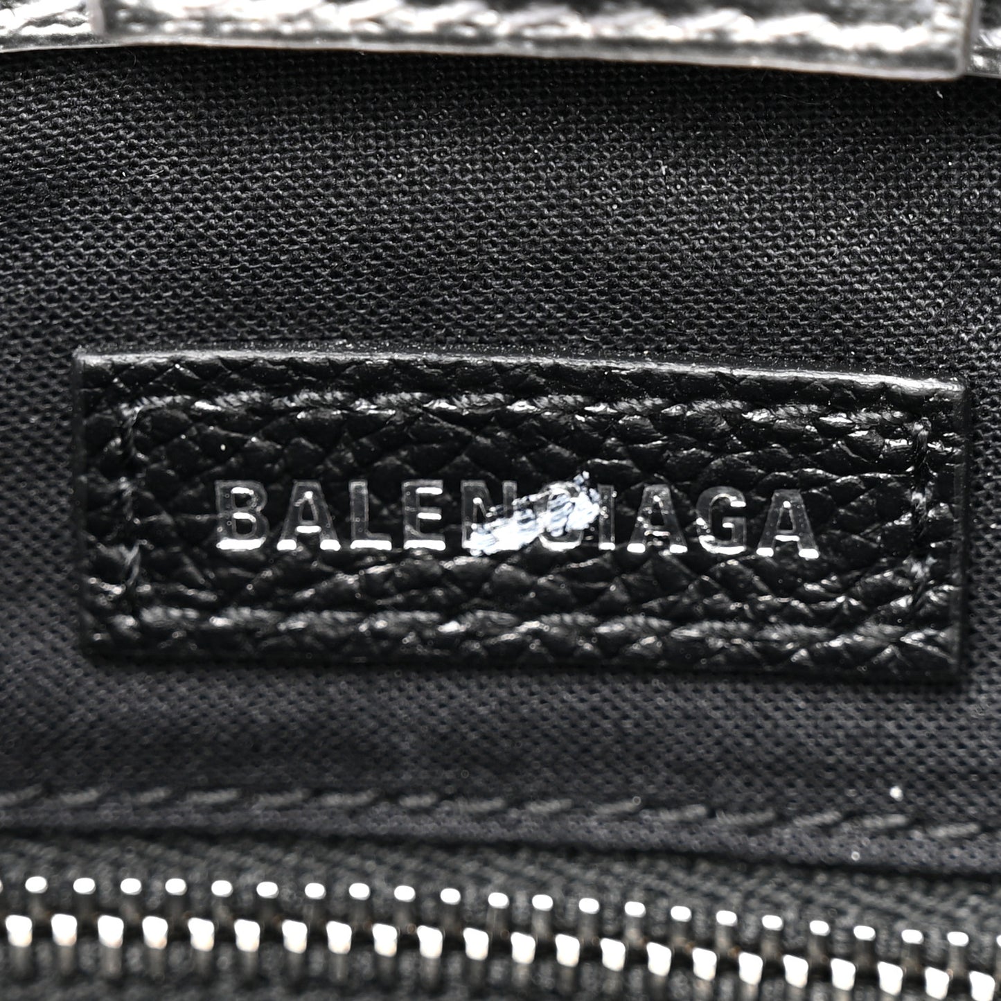Metallic Squared Calfskin Logo North South Shopper Tote XXS Silver
