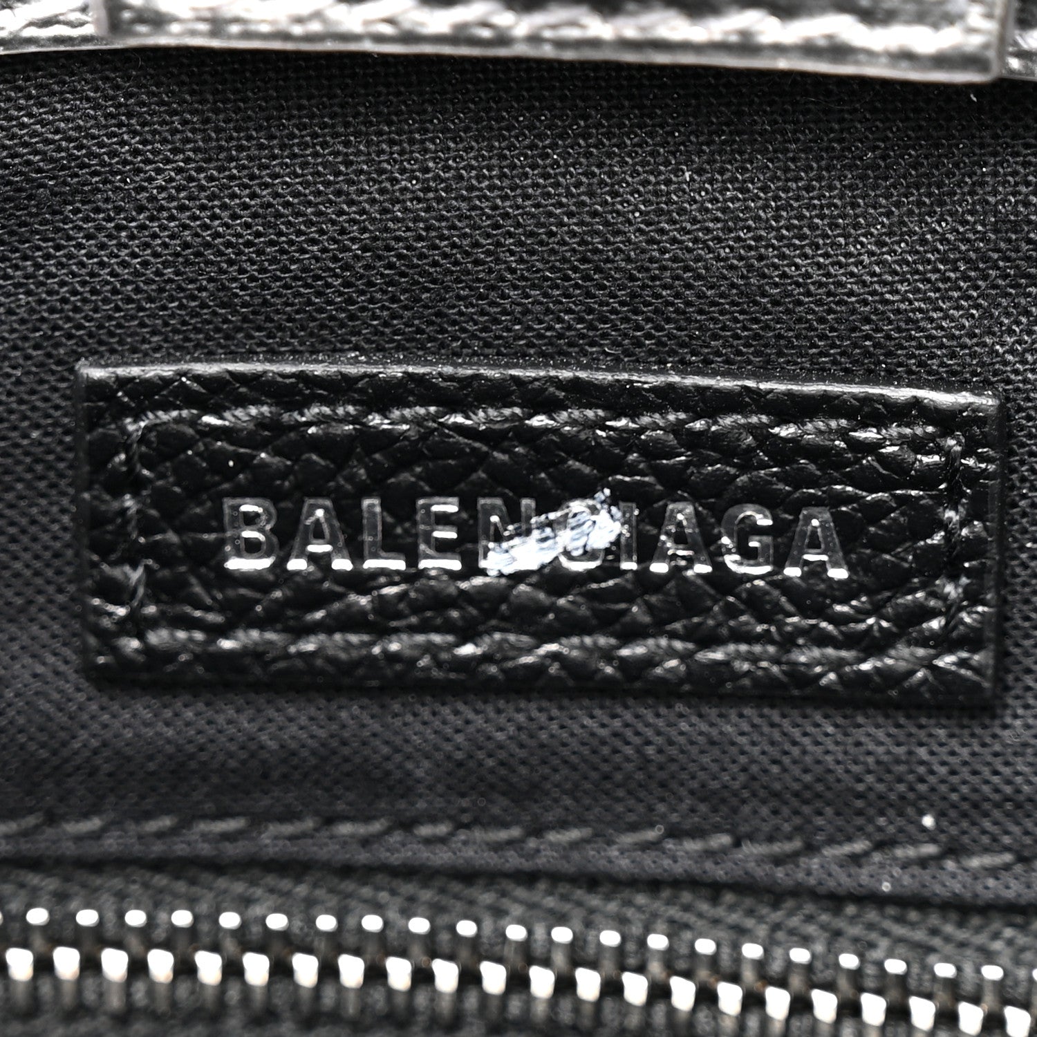 Balenciaga Metallic Squared Calfskin Logo North South Shopper Tote XXS Silver 7 of 12