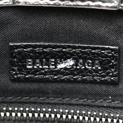 Balenciaga Metallic Squared Calfskin Logo North South Shopper Tote XXS Silver 7 of 12