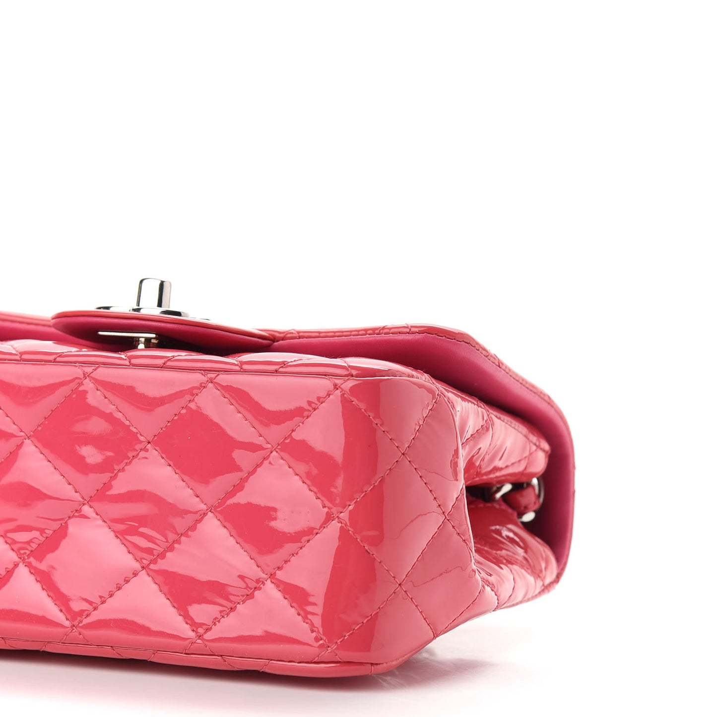 Patent Quilted Mini Square Flap Pink
