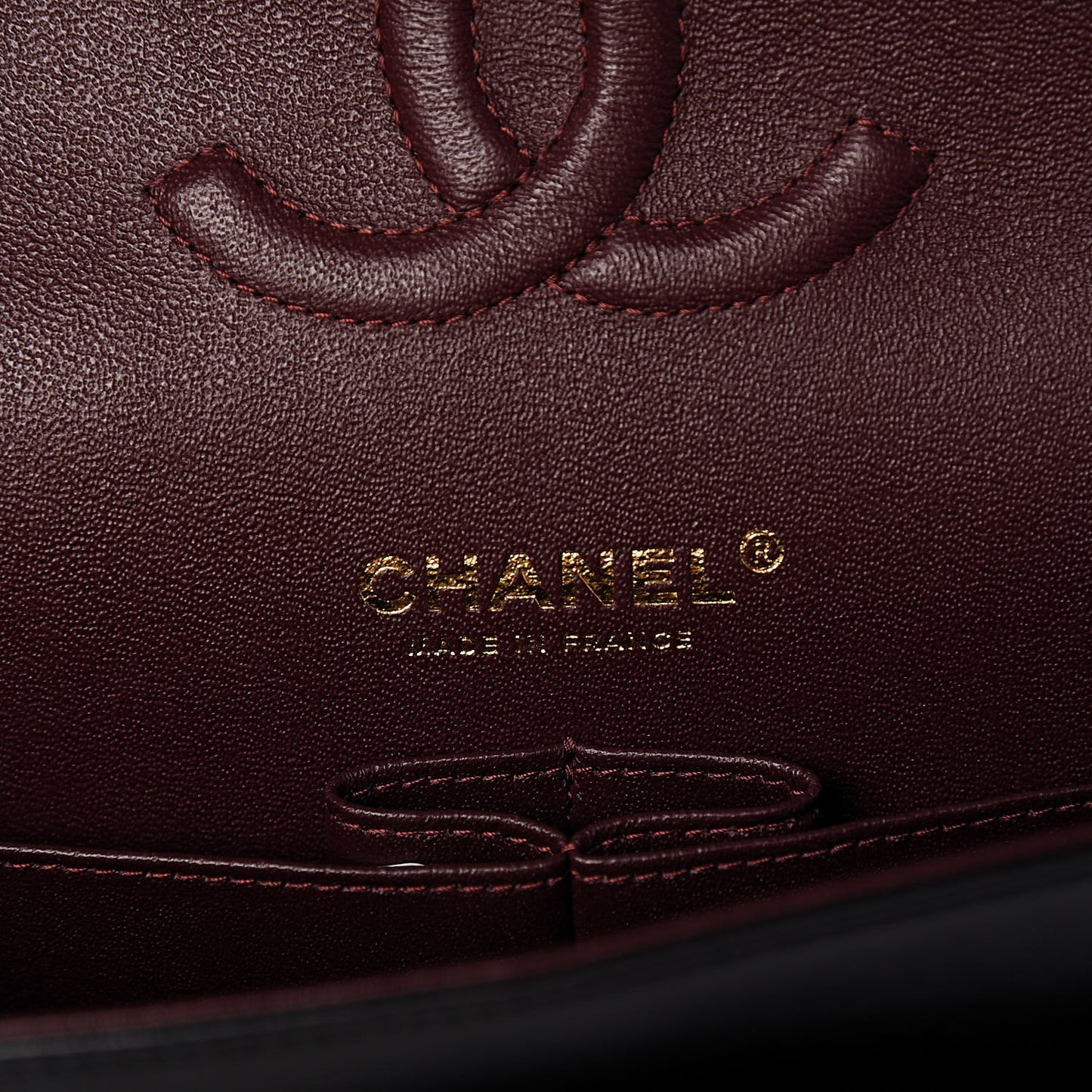 Lambskin Quilted Medium Double Flap Black