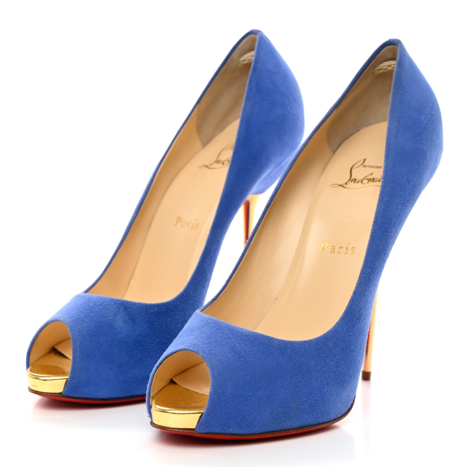 Christian Louboutin Veau Velours Open Lips Pumps 39.5 Azulejo 3 of 7