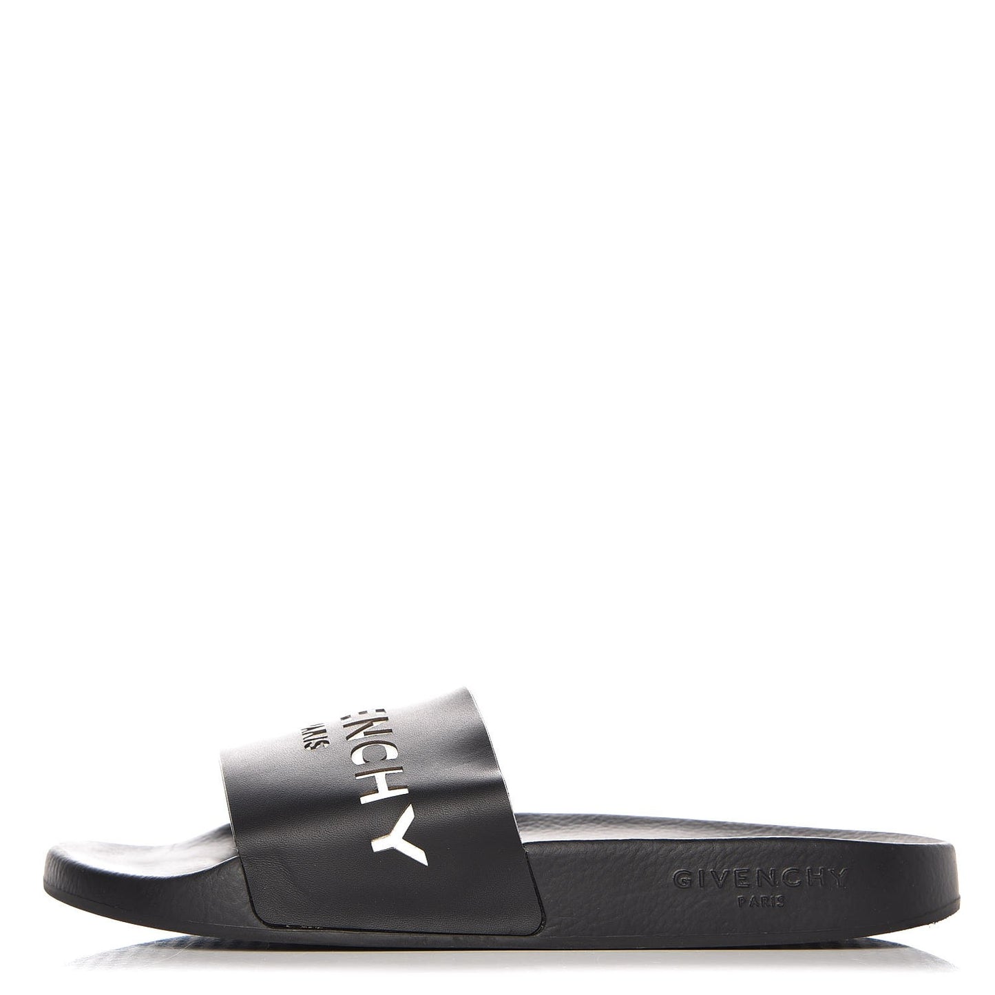 Rubber Logo Pool Slide Sandals 39 Black