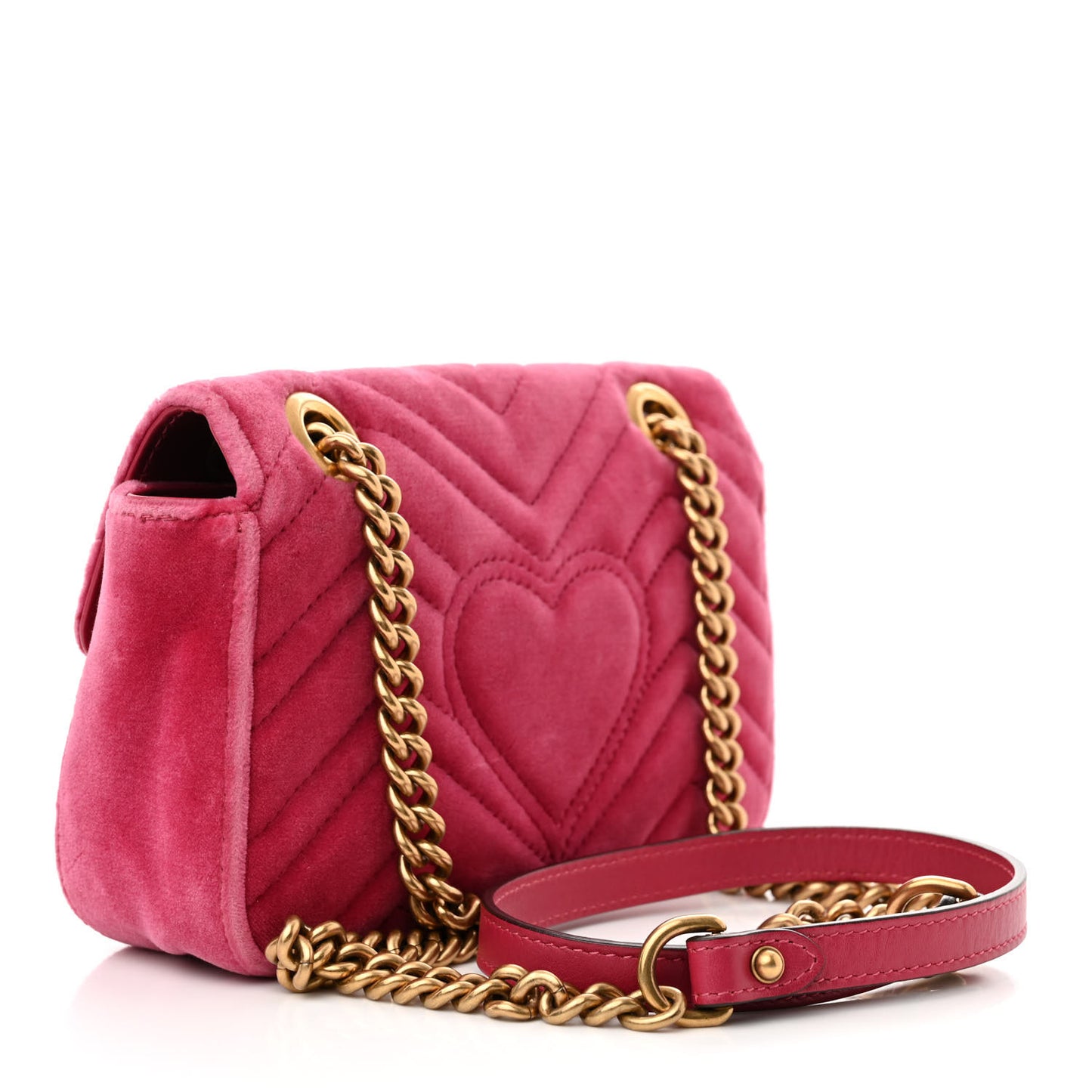 Velvet Matelasse Mini GG Marmont Shoulder Bag Light Raspberry Rose