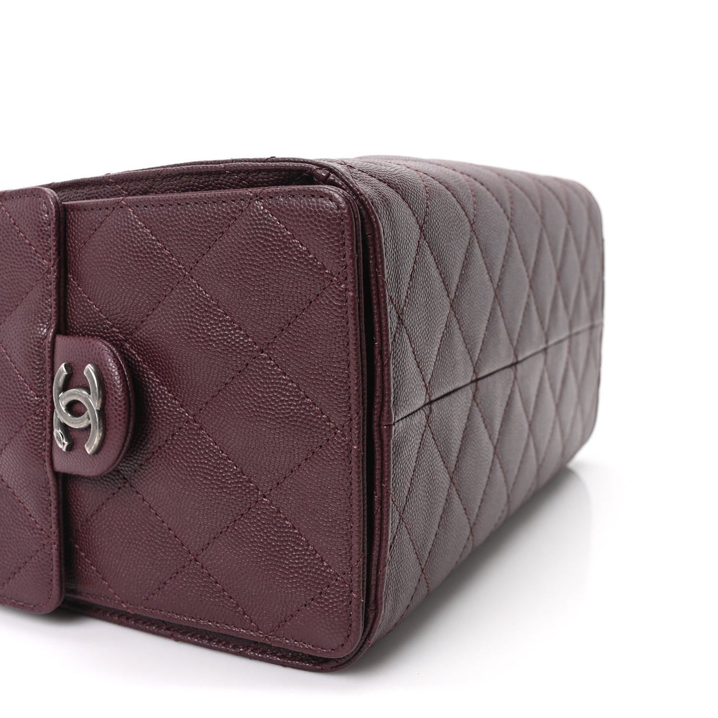 Caviar Quilted Small Chanel 25 Handbag Dark Burgundy
