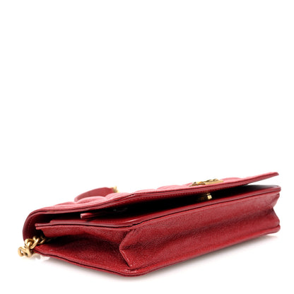 Chanel Caviar Quilted Boy Wallet On Chain WOC Red 4 of 10