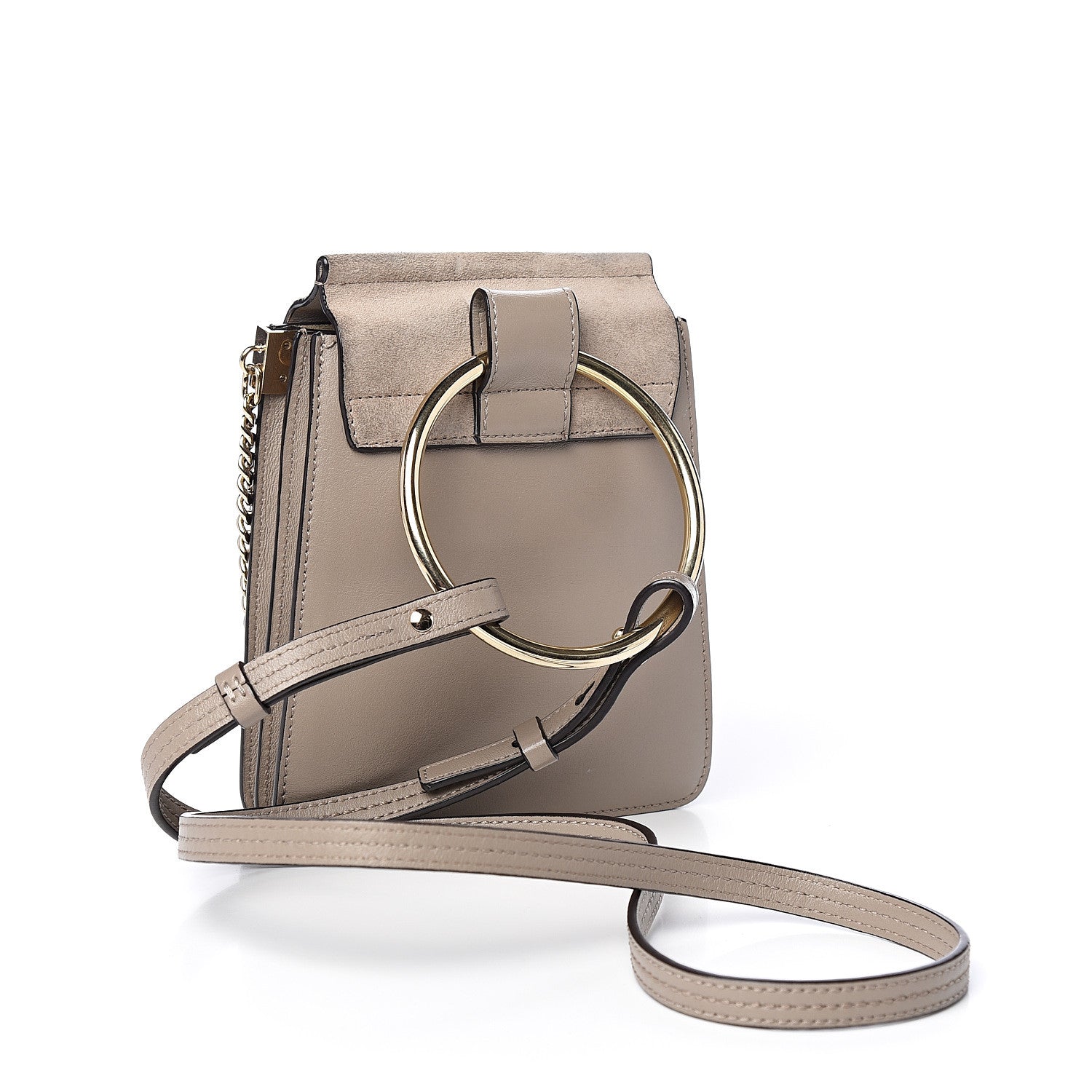 Chloe Suede Calfskin Mini Faye Bracelet Bag Motty Grey 2 of 9