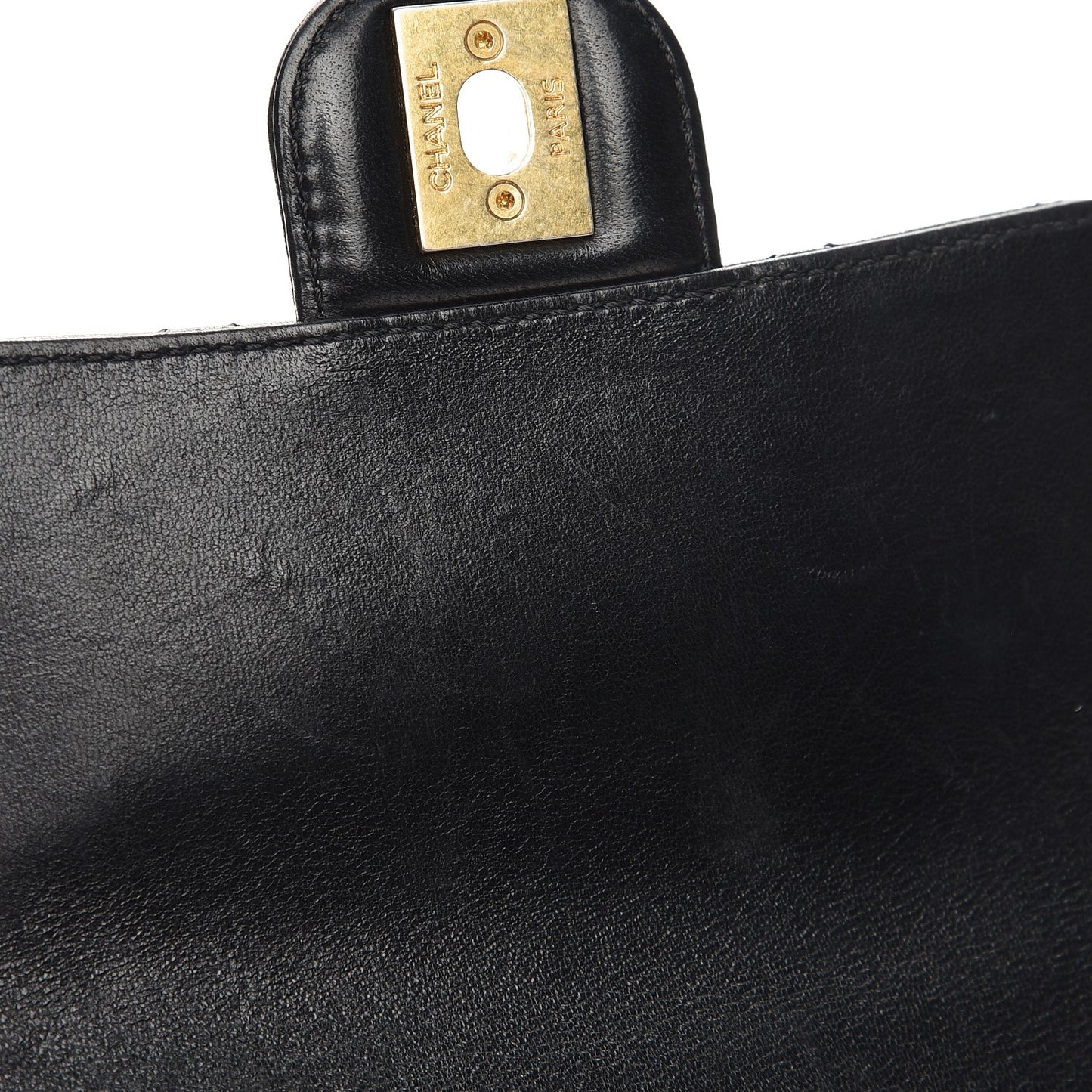 Lambskin Quilted Crossing Times Mini Flap Black