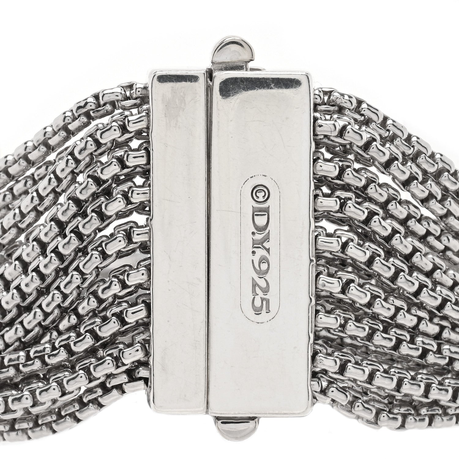 David Yurman Sterling Silver Pearl Sixteen-Row Chain Bracelet 3 of 3