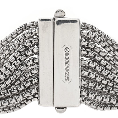 David Yurman Sterling Silver Pearl Sixteen-Row Chain Bracelet 3 of 3