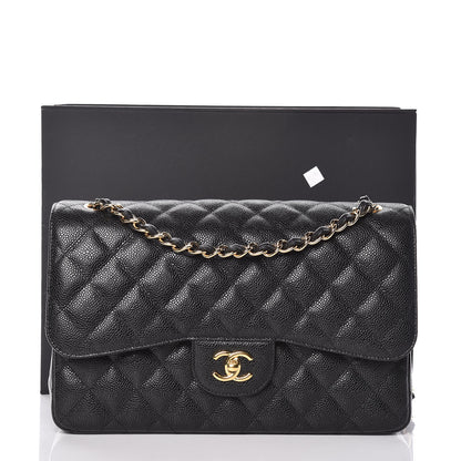 Chanel Caviar Quilted Jumbo Double Flap Black 10 of 10