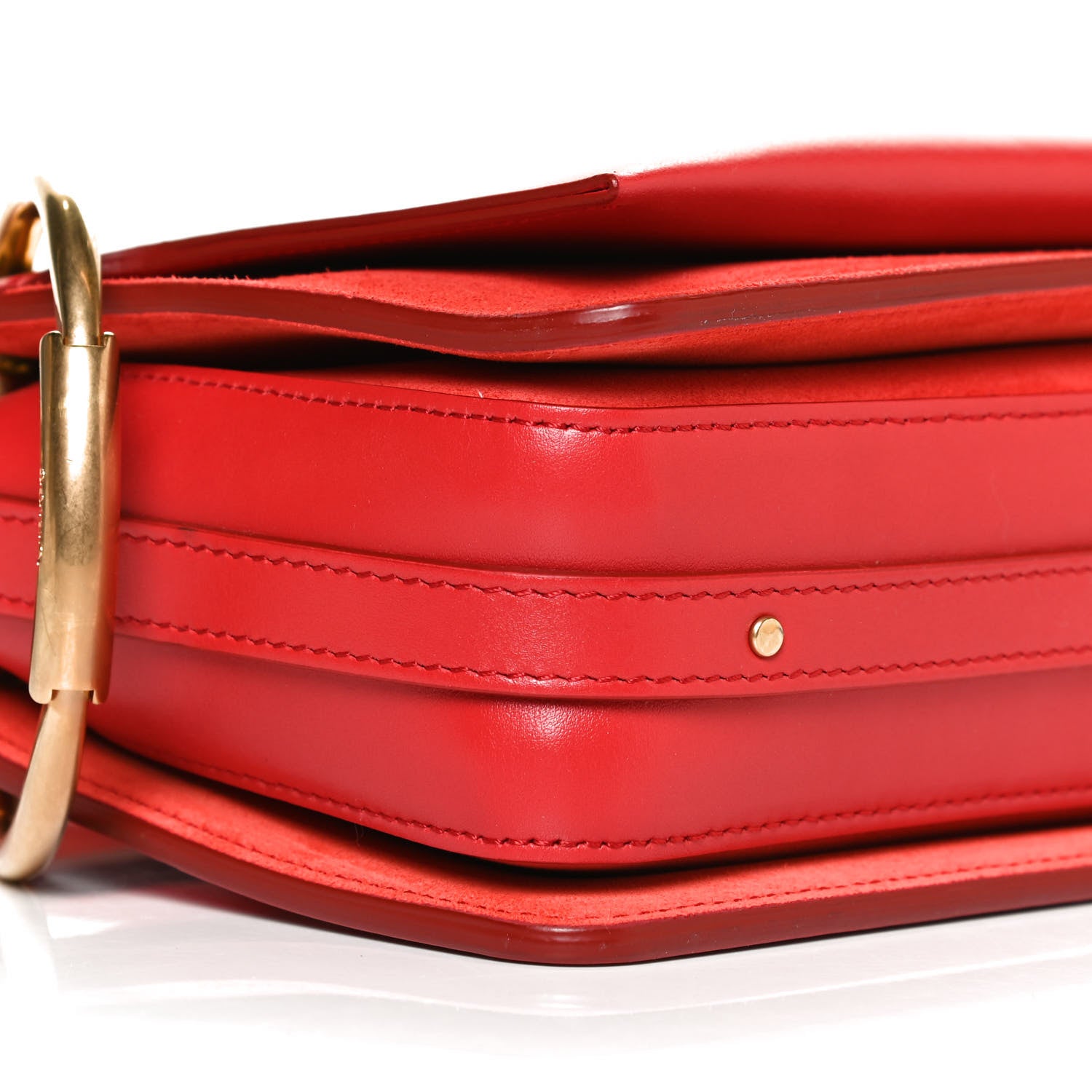 Chloe Calfskin Suede Small Roy Bag Plaid Red 9 of 11
