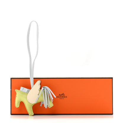 Hermes Milo Lambskin Grigri Rodeo Pegase Horse Bag Charm PM Jaune Bourgeon Bleu Brume Nata 6 of 6