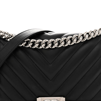 Chanel Lambskin Chevron Quilted Medium Boy Flap Black 8 of 11